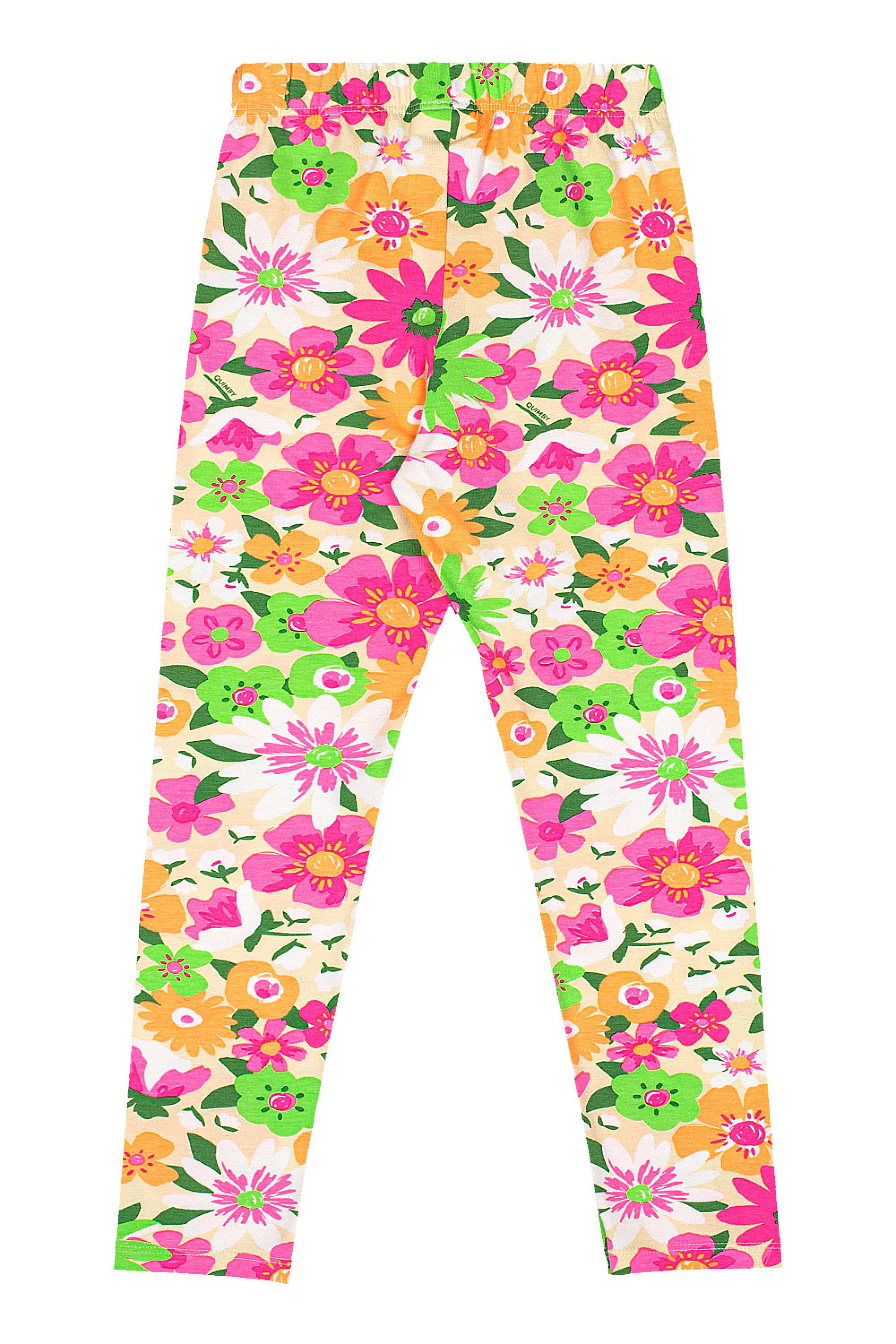 Conjunto Infantil Blusa com Strass e Calça Legging Floral (Branco) Quimby - Imagem 6